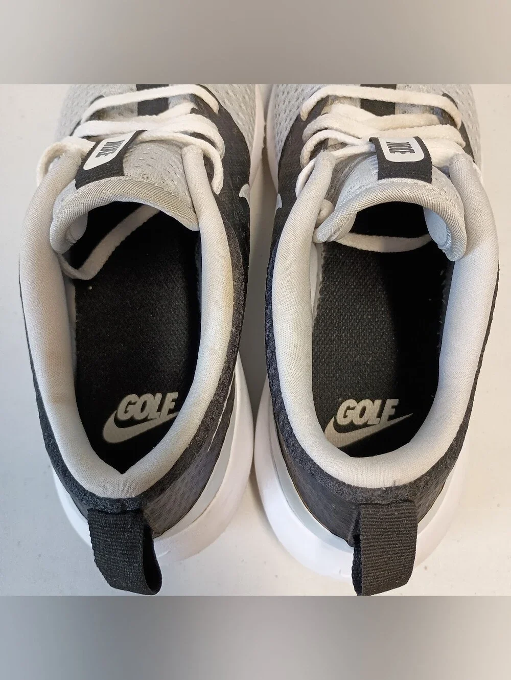 Nike Spikeless Roshe Golf Shoes 6 Youth Pure Platinum LGWT Mesh Upper Sneaker